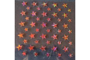50 Buegelpailletten Sterne Mix holo rosa